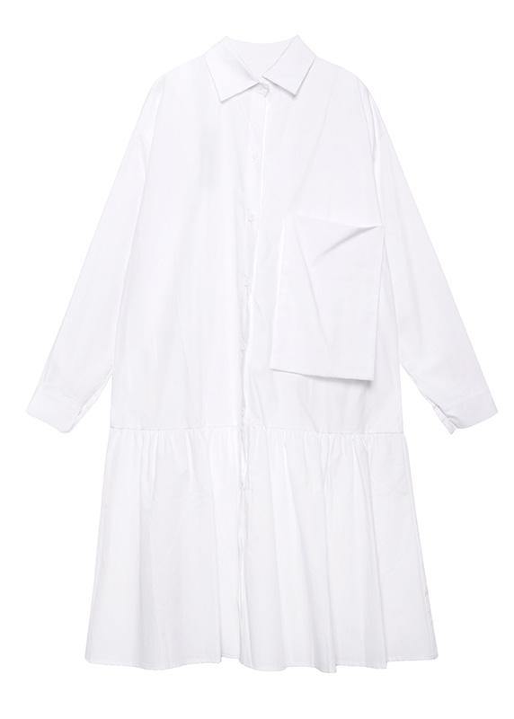 Style Black Cotton Dress Shirt a Line Patchwork Dresses