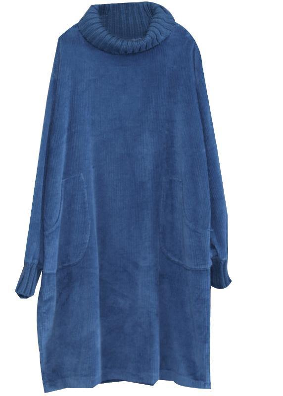 Style Black Quilting Dresses High Neck Pockets Dresses Spring Dresses