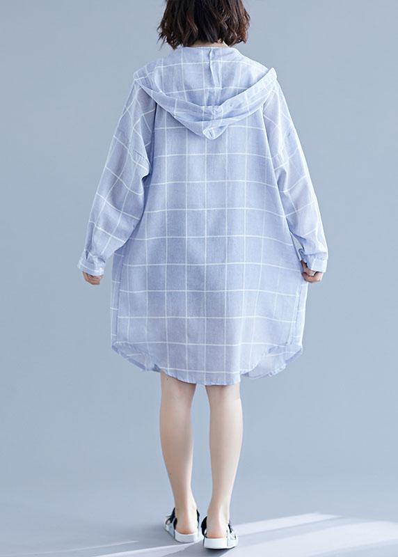 Style Blue Sunscreen Cotton Clothes for Hooded Art Summer Top