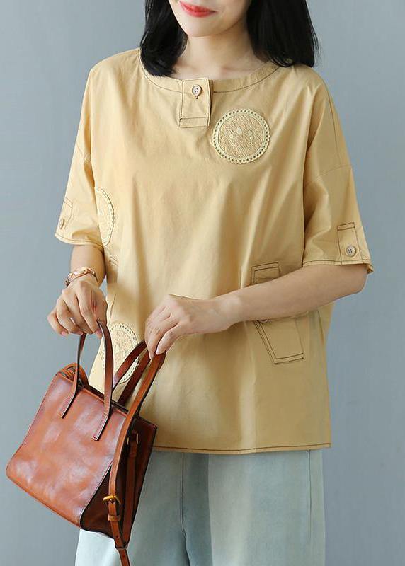 Style Clothes for Pakistani Summer Cotton Buttons Half Sleeve T-shirt
