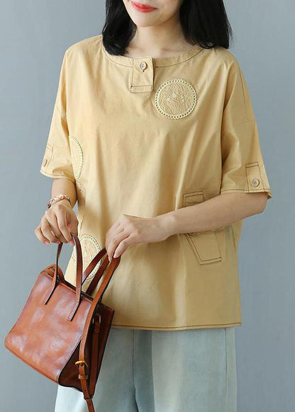 Style Clothes for Pakistani Summer Cotton Buttons Half Sleeve T-shirt