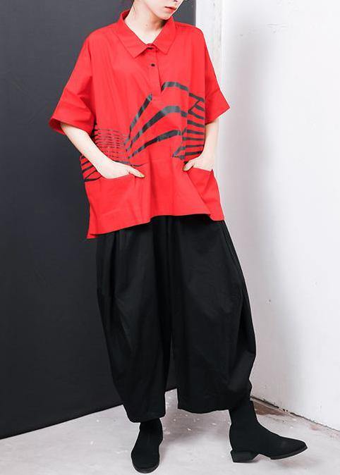Style Cotton for T-shirt Pakistani Irregular Stripes High Low Hem Tops