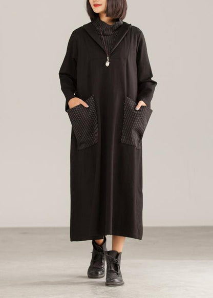 Style Cotton Tunics Cotton Large Pocket A-line Dress