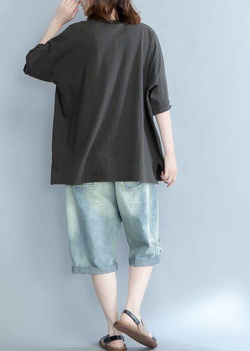 Style Dark Appliques Cotton Tunic Prints Cotton Summer Top