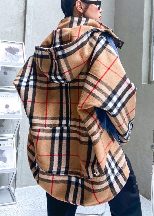 Style Hooded Patchwork Tunics for Denim Blue Clothing Outwear