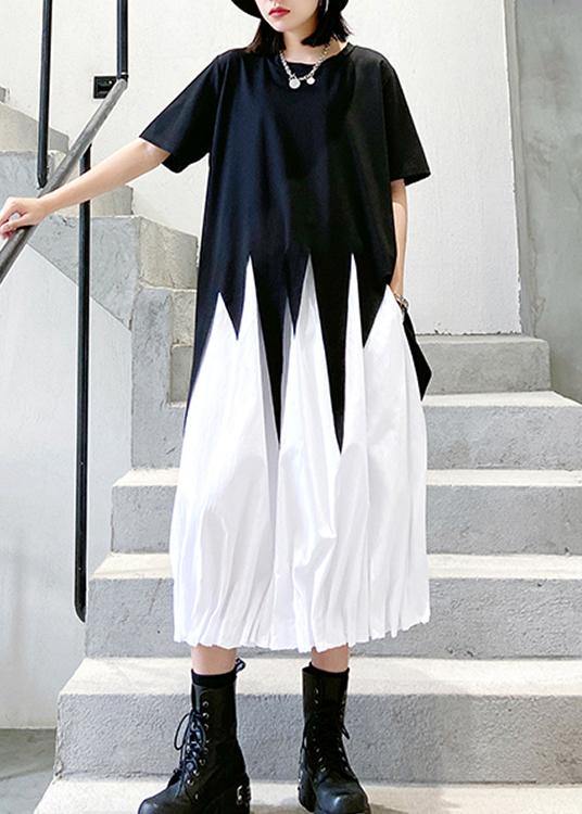 Style O Neck Asymmetric Summer Tunics for Work Outfits Black Top