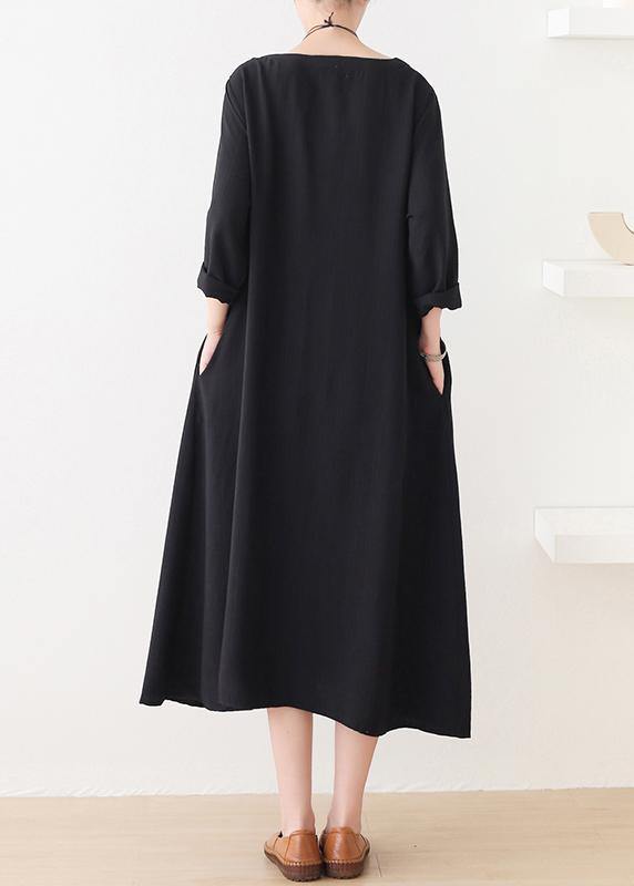 Style O Neck Patchwork Clothes for Shirts Black Traveling Dress