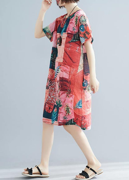 Style O Neck Short Sleeve Cotton Quilting Clothes Catwalk Dresses Summer