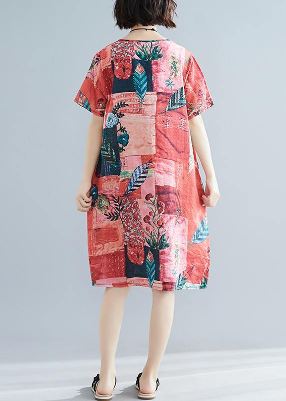 Style O Neck Short Sleeve Cotton Quilting Clothes Catwalk Dresses Summer