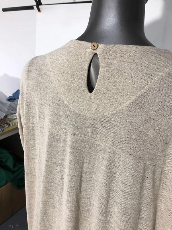 Style O Neck Side Open Cotton Tunics Work Outfits Beige Long Dresses Summer