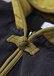 Style Patchwork Fine Long Coats Design Chinese Button Yellow Hooded Coats