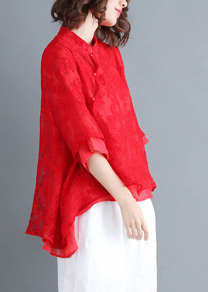 Style White Lace Top Silhouette Button Down Dresses Summer Blouse