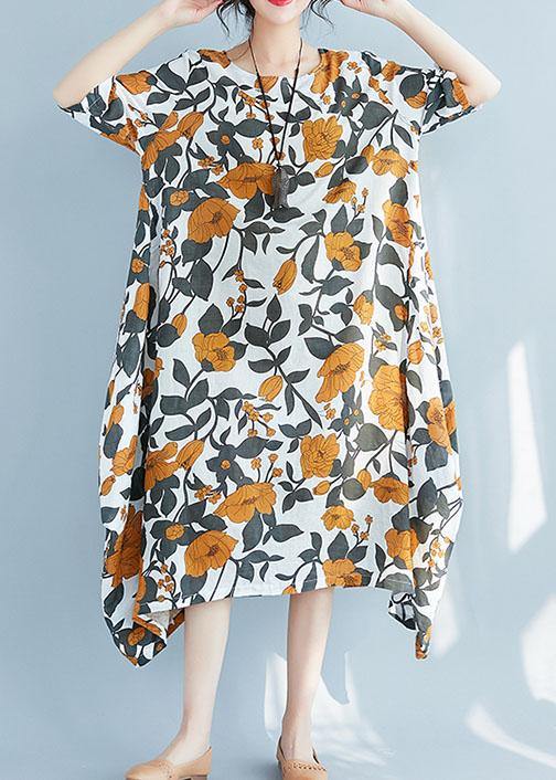 Style Yellow Linen Robes Big Hem Maxi Summer Dresses