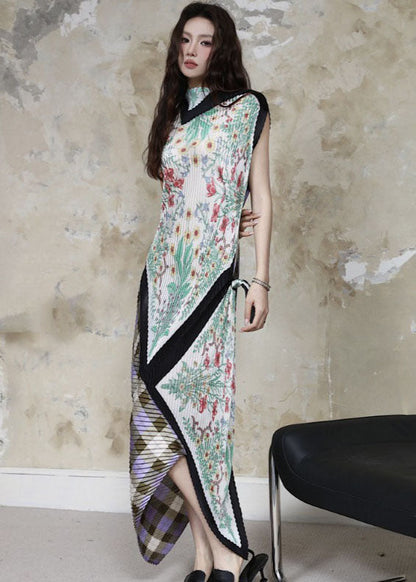 Stylish Asymmetrical Wrinkled Wear on Both Sides Dress Sleeveless