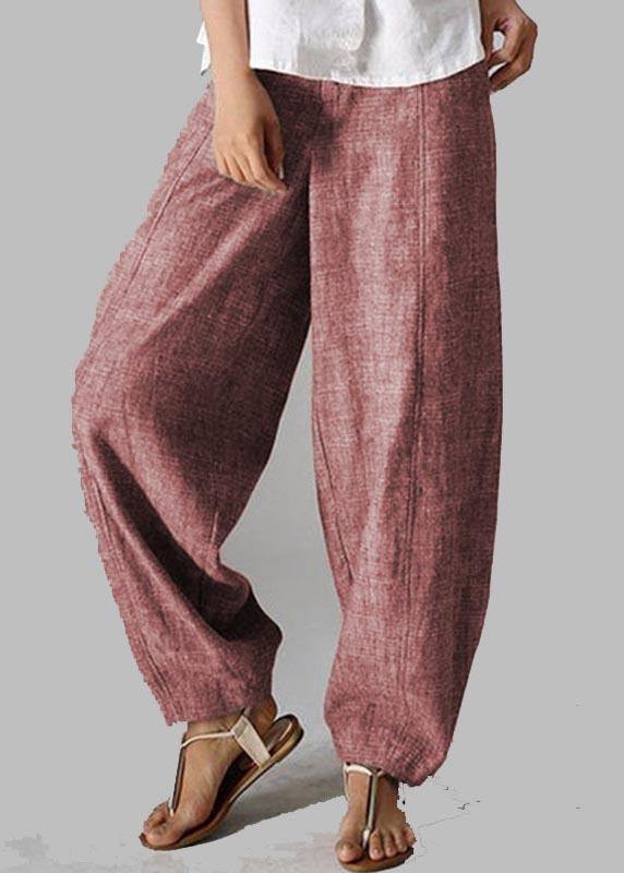 Stylish Yellow Polka Dots Pockets Cotton Harem Wide Leg Pants Summer
