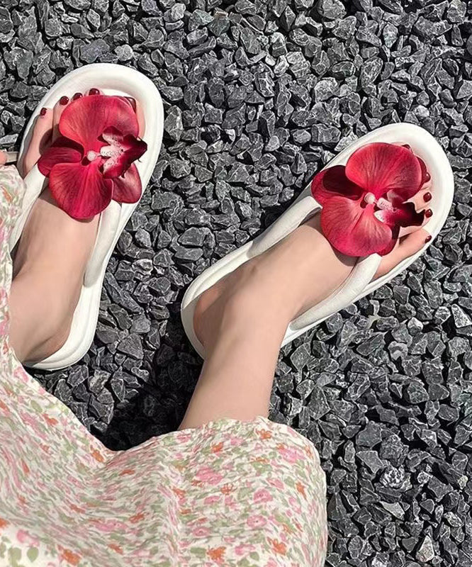 Stylish Comfortable Red Splicing Flip Flops