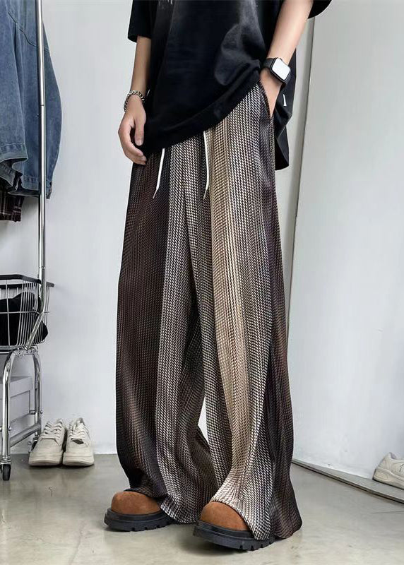 Stylish Gradient Color Oversized Print Draping Pants Spring