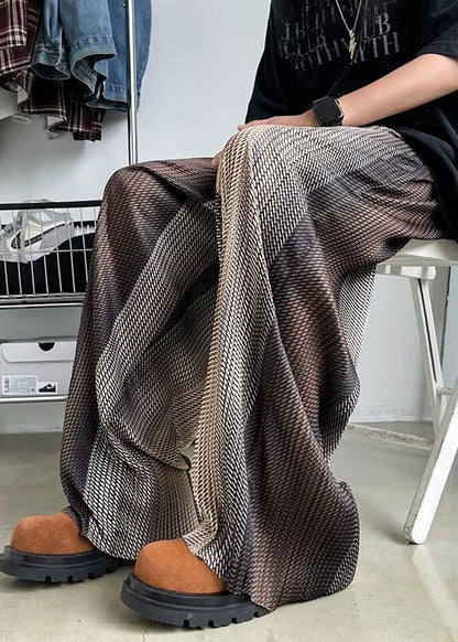 Stylish Gradient Color Oversized Print Draping Pants Spring