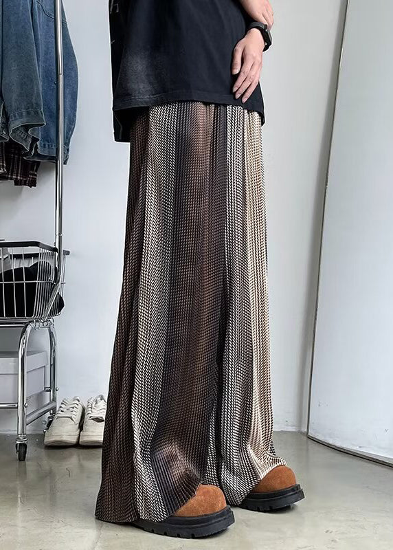 Stylish Gradient Color Oversized Print Draping Pants Spring