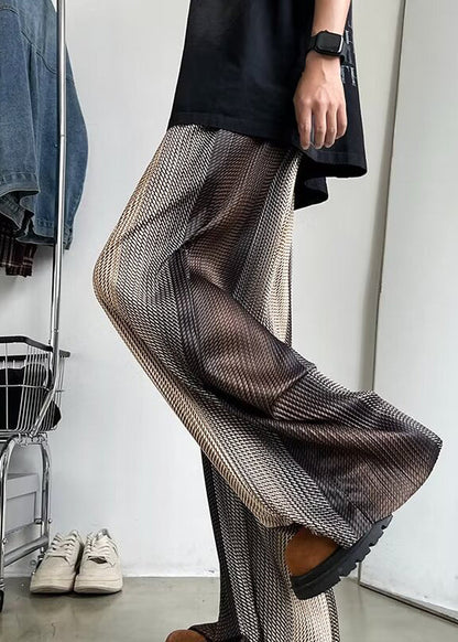 Stylish Gradient Color Oversized Print Draping Pants Spring