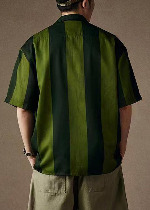 Stylish Green Embroideried Button Cotton Polo Shirt Summer