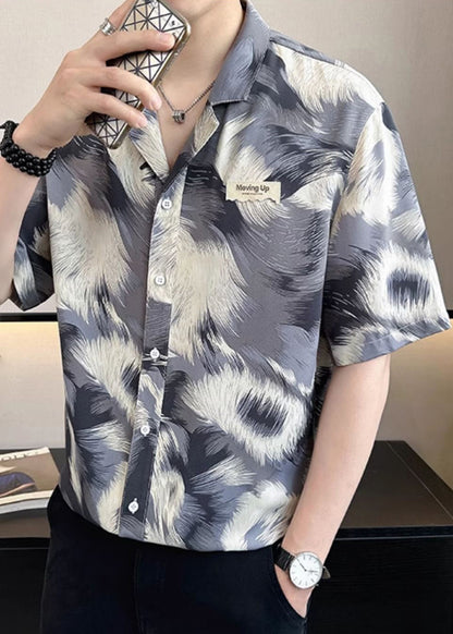 Stylish Green Print Button Cotton Shirts Summer