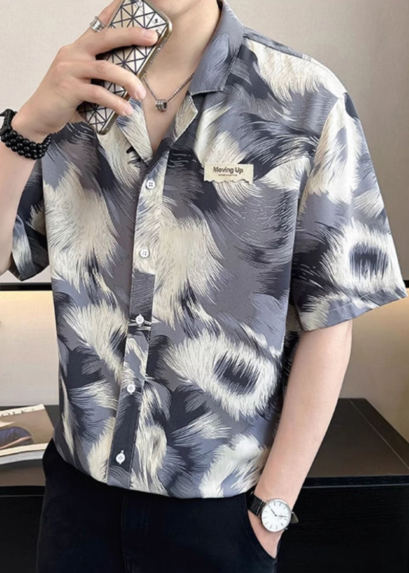 Stylish Green Print Button Cotton Shirts Summer