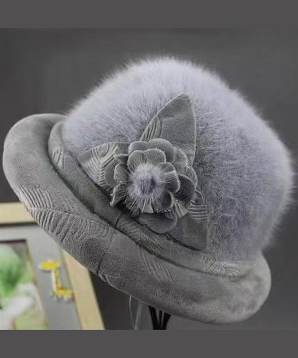 Stylish Grey the Rabbit Woolen Bucket Hat