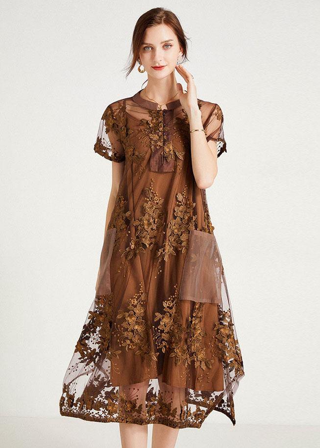 Stylish Khaki Button Pockets Summer Two Pieces Set Short