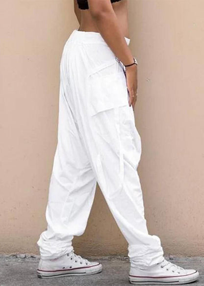 Stylish Navy Plaid Original Design Cotton Harem Pants Summer