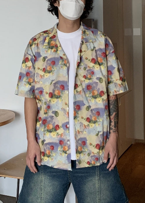 Stylish Print Button Cotton Shirts Summer