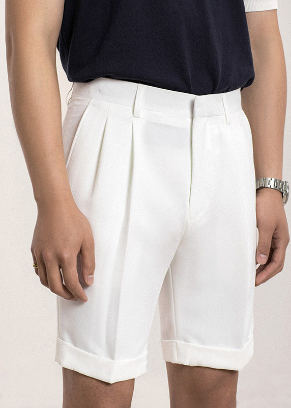 Stylish White Pockets High Waist Spandex Shorts Summer