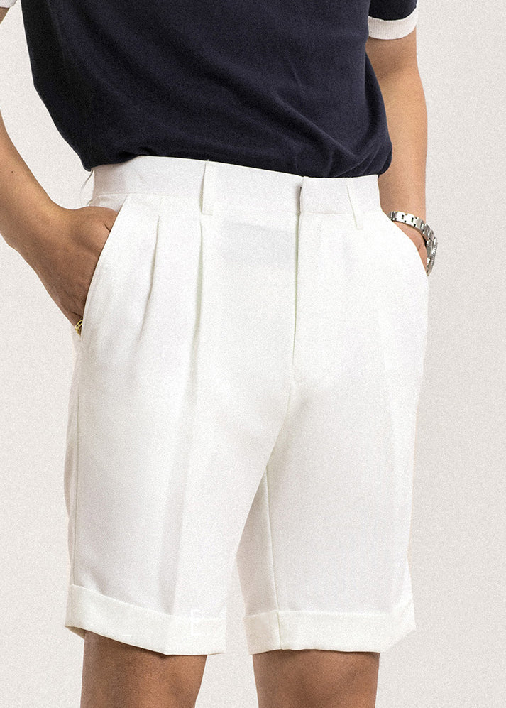 Stylish White Pockets High Waist Spandex Shorts Summer