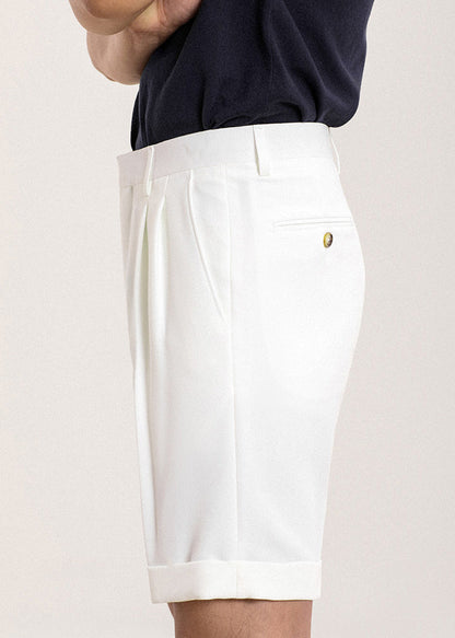 Stylish White Pockets High Waist Spandex Shorts Summer