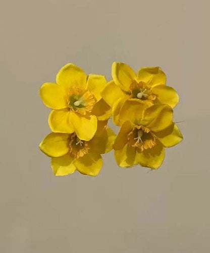 Stylish Yellow Copper Cloth a Pair Hairpin
