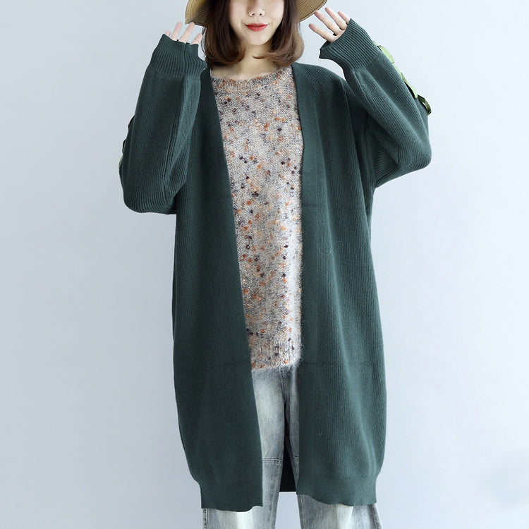 Stylish Green Oversized Knit Cardigans Sweater Coats