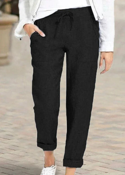 Grey Cotton Linen Pants for Loose Trousers