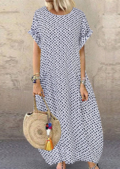 Summer Green Flowers Print Short Sleeve Dress