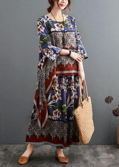 Summer Size Chiffon Hemp Retro Wide Leg Pants Two Piece Set