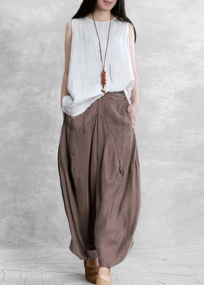 Summer Irregular Harem Pants White Color Pants