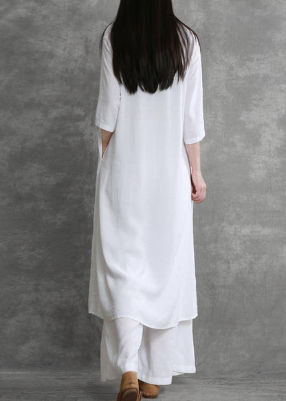 Summer Suit White Was Thin Two-piece Literary Goddess Shirt