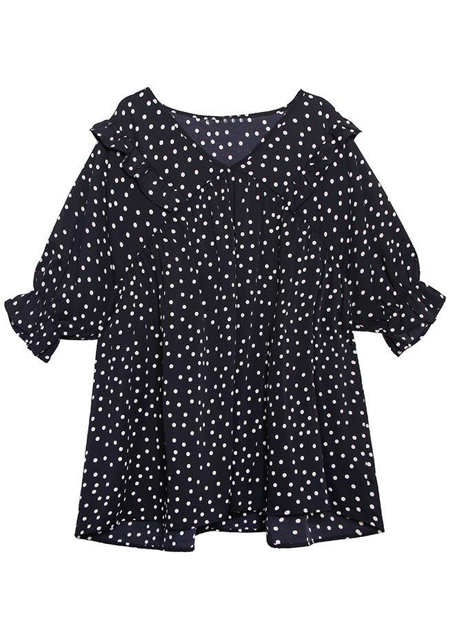 Temperament White Dot Chiffon Shirt