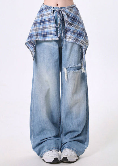 High Street Detachable Skirt Design Wide Leg Pants Spring