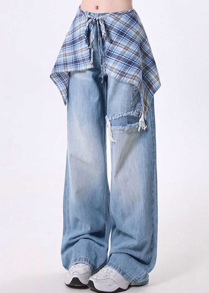 High Street Detachable Skirt Design Wide Leg Pants Spring