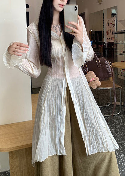 Unique Asymmetrical Tops and Pants Cotton Two Piece Set Outfits Spring