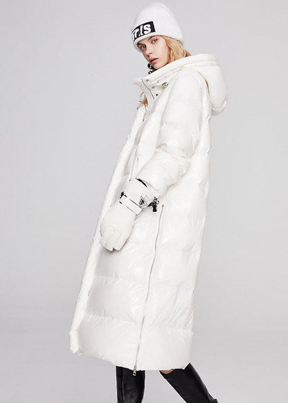 Unique Black Hooded Color Duck Down Puffer Jacket Winter