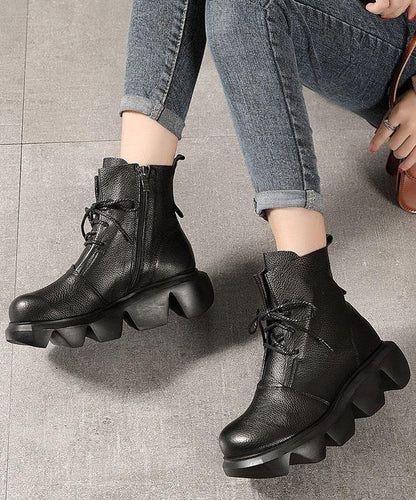 Leather Ankle Boots in Brown