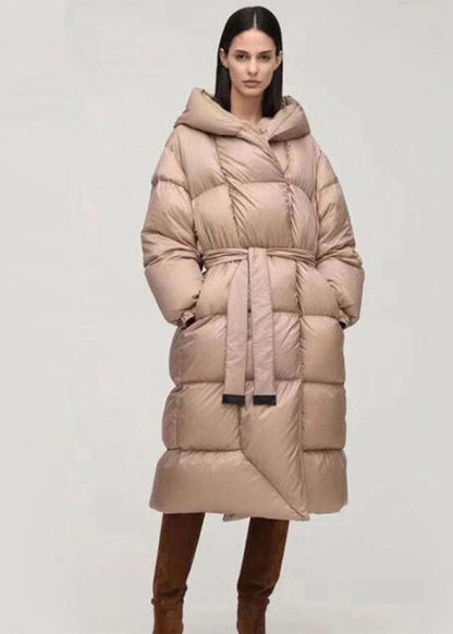 Unique Navy Hooded Pockets Thick Winter Duck Down Coat