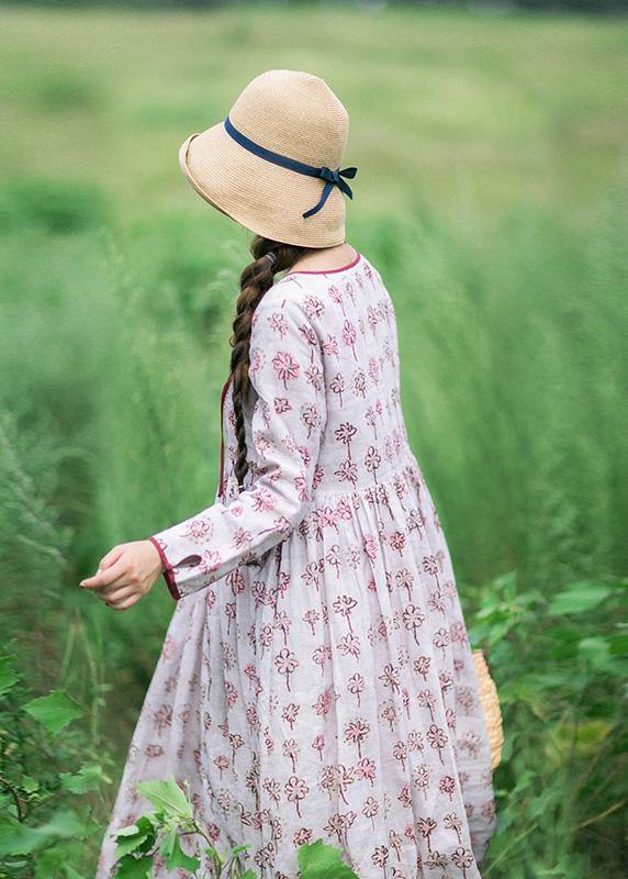 Unique O Neck Cinched Spring Quilting Clothes Tunic Robe Dress