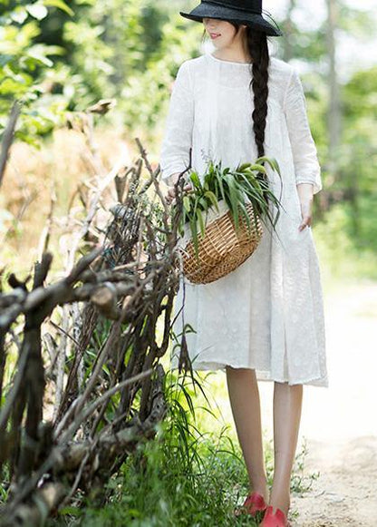 Unique O-neck Summer Wardrobes Inspiration White Dress